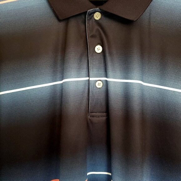 Pro Tour Men's XXL Golf  Polo Blue Stripe Pullover 3 Button-down Collar  Shirt - Picture 7 of 10